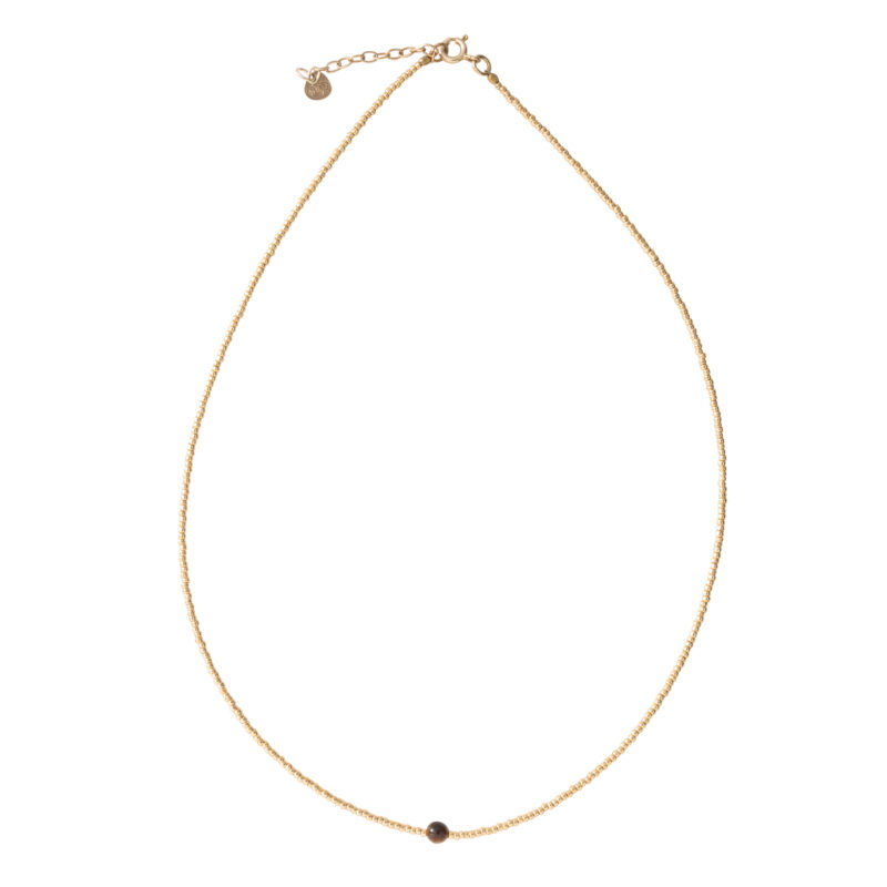 BL24480_2 - Flora Tiger Eye Gold Necklace