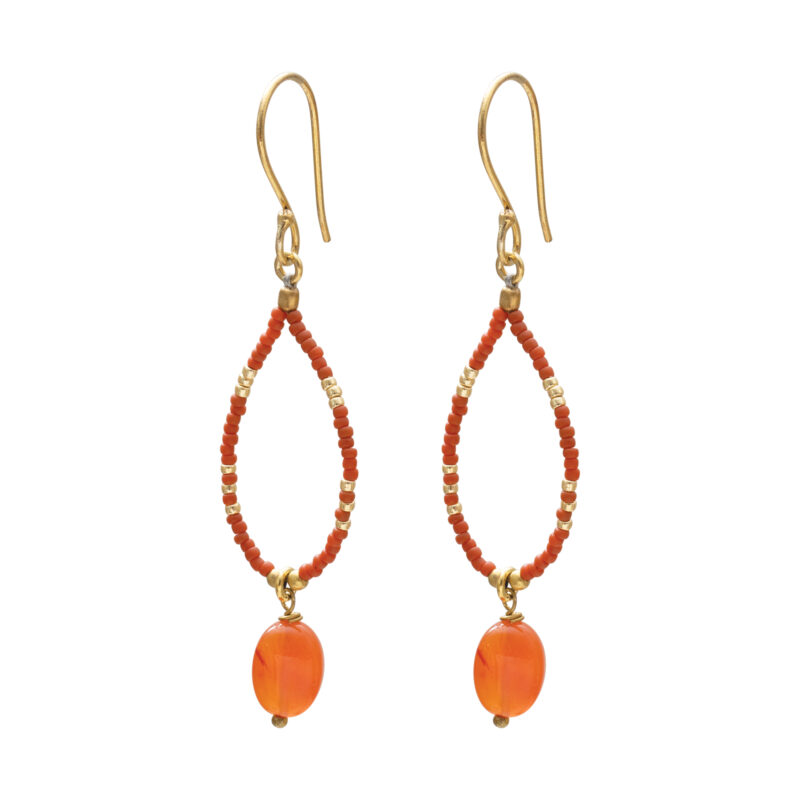BL24617 - Enjoy Carnelian Gold Earrings