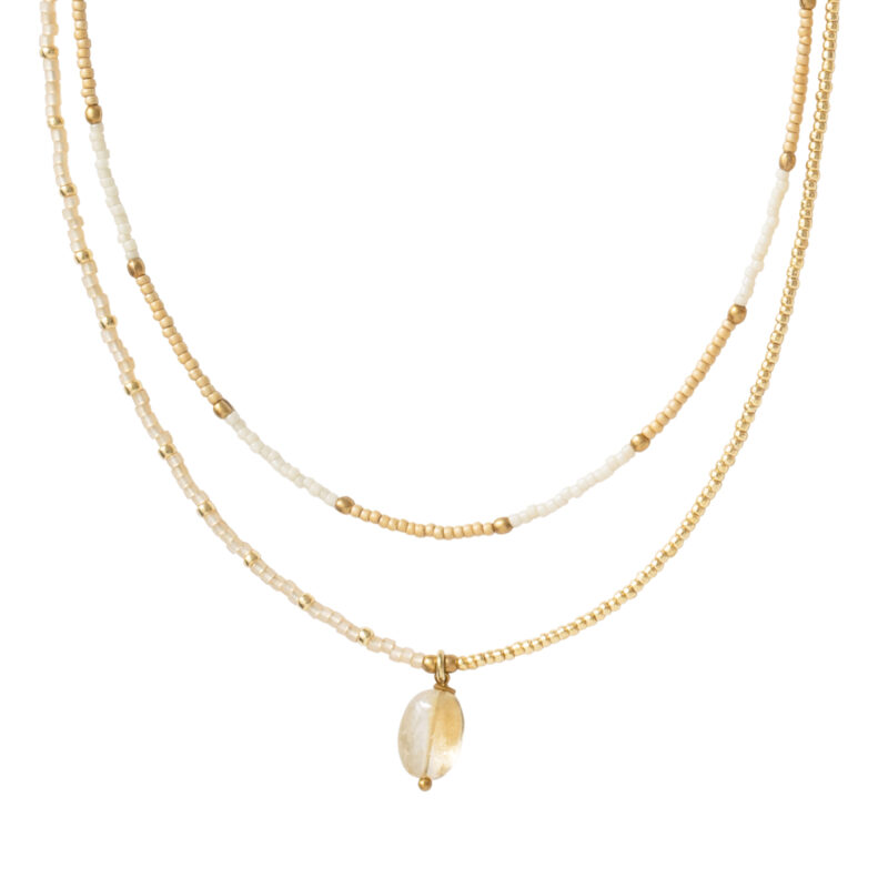 BL25612 - Rainbow Citrine Gold Necklace A Beautiful Story rainbow ketting citrien