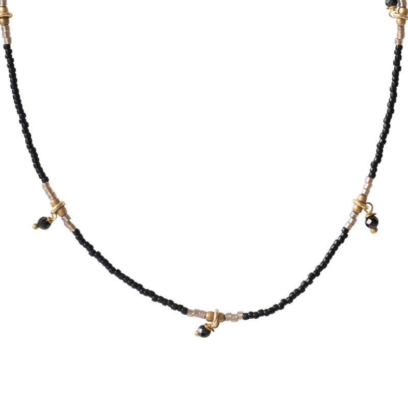 BL26218 - Cocoon Black Onyx Gold necklace_1 A Beautiful Story Cocoon ketting Black Onyx