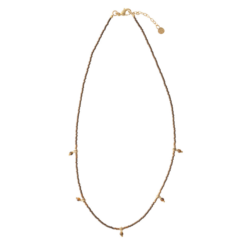 BL26318 - Cocoon Tiger Eye Gold necklace BL26318 - Cocoon Tiger Eye Gold necklace