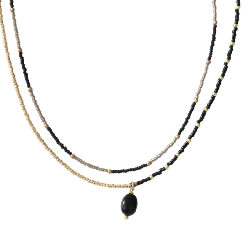 a beautiful story rainbow ketting met zwarte onyx