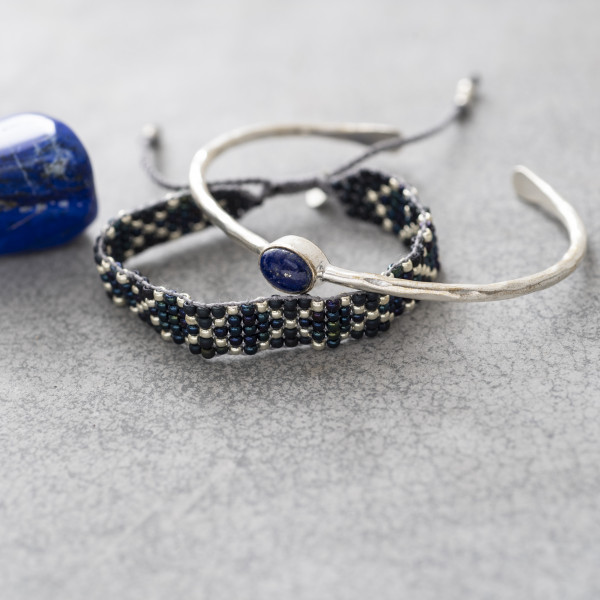moonlight lapis lazuli silver bracelet sfeer