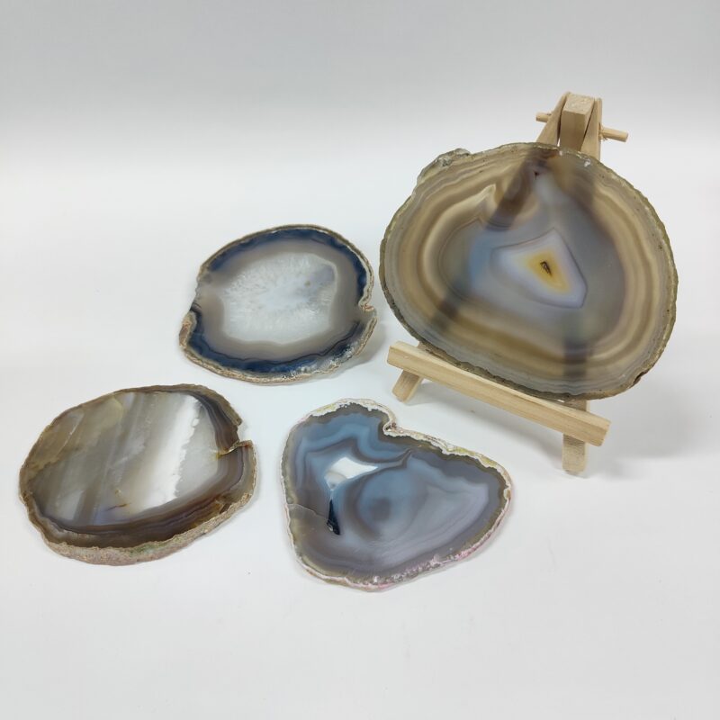 Agaat doorsnedes set grijs/blauw tinten SamStone productafbeelding