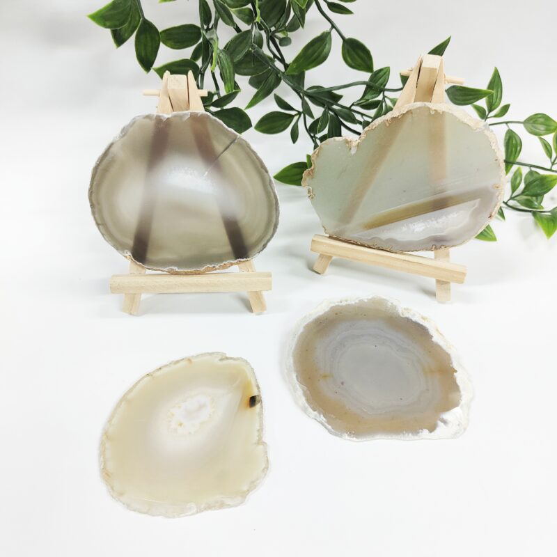 Agaat doorsnedes wit tinten SamStone agaat plak wit
