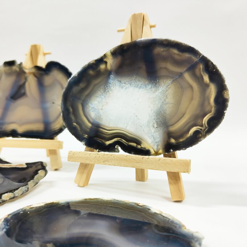 Agaat doorsnedes set grijs/blauw tinten SamStone productafbeelding