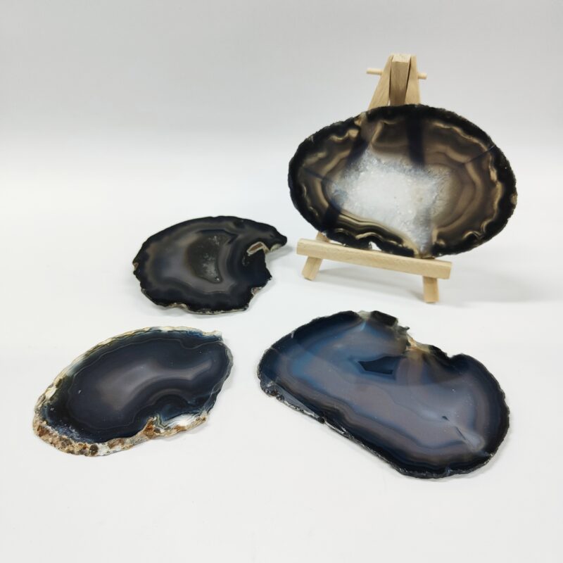 Agaat doorsnedes set grijs/blauw tinten SamStone productafbeelding