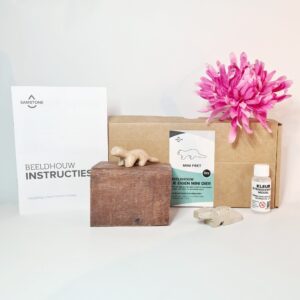 fret diy-pakket samstone beeldhouwen speksteen vakantie